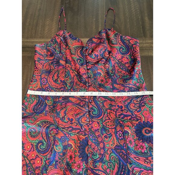 Vintage Victoria Secret Slip Dress Floral Paisley Satin Size Medium 90s Y2K - Picture 5 of 9